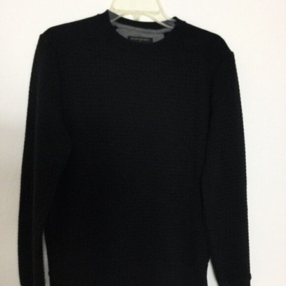 Banana Republic Pullover Sweatshirt Men's Small Black Long Sleeve Ribbed Hem - Picture 3 of 6